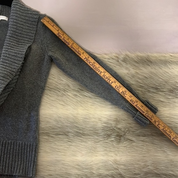 Vintage PRIZE Small Gray Cowl Neck Long Sleeve Y2K Plunging Neckline Sweater - Picture 11 of 14